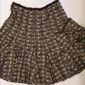 Michael Kors Full Brown Cotton Skirt